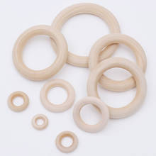Hot Sale 10/30/50pcs Natural Wood Teething Beads Wooden Ring Children Kids DIY Wooden Jewelry Making Crafts Ornaments 7 Size 2024 - buy cheap