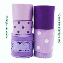 5 Yards Purple Color Grosgrain Gingham Petersham Satin Printed Dots Ribbon High Quality For Wedding Diy Hair Bows From 30 styles 2024 - buy cheap