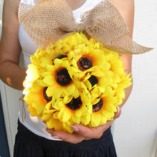 Bola de girasol de seda Artificial para boda, pomo de flores, ramo de bolas decorativas para el hogar, CLH @ 8 2024 - compra barato