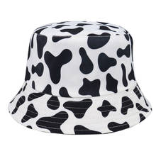 Sombrero de pescador Reversible con estampado de vaca para hombre y mujer, gorra de pescador con estampado de vaca, color blanco y negro, unisex 2024 - compra barato