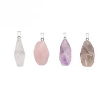 Natural Stone Pink Purple Quartz Pendant Colorful Irregular Drusy Stone  for Women Reiki Healing Necklace Making Jewelry Gift 2024 - buy cheap