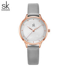 Shengke Fashion Simple Women Watches Woman Ladies Casual Leather Quartz Watch Female Clock Relogio Feminino Montre Femme Clock 2024 - купить недорого