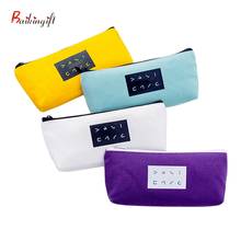 Promotion Pencil Bags  Canvas  Simple  pencil bag  Office Supplies Pen box Students Pencils bag for  kids to exam 2024 - buy cheap