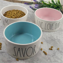 New Dog Bowl Ceramics Cute Letter Pet Feeding Tableware Pet Bowls for Pet Dog Cat Puppy Food Dish Water Bowl Pet Supplies 2024 - buy cheap