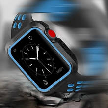 Capa de armadura dura de silicone para apple watch, acessórios de proteção contra impacto e moldura de 40mm, 44mm para apple watch 4 5 6 se 3 2 1 38mm 42mm 2024 - compre barato