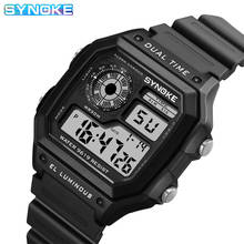 SYNOKE Watch Man Digital Gold Plastic Material Light And Comfortable Male Wristwatches Led Men's Watch Alarm Multifunction Clock 2024 - buy cheap