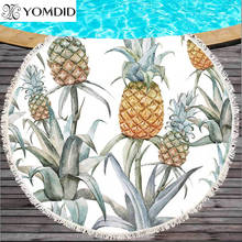 Pineapple Pattern Beach Towel Round Towels Tassel Tapestry Soft Yoga Mat Polyester Fabric Printed Blanket Large Bath Towel 150cm 2024 - buy cheap