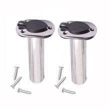 Marine Boat Yacht Accessories  A Pair Flush Mount Fish Rod Holder With Cap Marine Grade Stainless Steel Boat Fishing Rod Holder 2024 - buy cheap