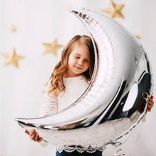 22 inch moon star aluminum foil balloon Baby Shower birthday party Decorations Helium Balloons Kids Toy Globos Wedding Festival 2024 - buy cheap