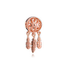 Rose Gold Spiritual Dream Catcher Charms 925 Sterling Silver Beads for Jewelry Making Fits Original Bracelet bijoux femme 2024 - buy cheap