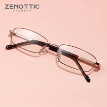 Zenottic pequeno retângulo quadro falso óculos femininos aro completo metal miopia óptica óculos de prescrição ultraleve 2024 - compre barato