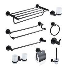 Vidric Bathroom Accessories Set, Black Toilet Brush Holder,Paper Holder,Towel Bar,Towel Holder,Bathroom Shelf bathroom Hardware 2024 - buy cheap