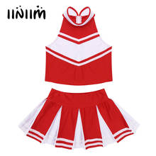 Iiniim-traje de baile de animadora para niñas, Tops con cremallera y falda, uniforme de animadoras para escuela, ropa de baile de salón 2024 - compra barato