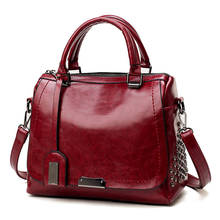 New Fashion Oil Wax Leather tassel Women's Messenger bags Handbag Rivet Shoulder Crossbody bag 2021 2024 - buy cheap