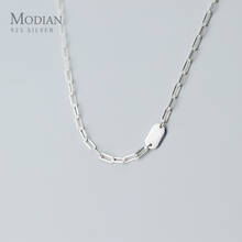 MODIAN Minimalist Oval Pendant Necklace for Women 925 Sterling Silver Geometric Link Chain Necklace Fine Jewelry Accessories 2024 - buy cheap