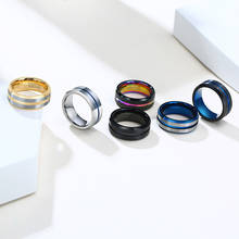 Вольфрамовое мужское кольцо, синее/серое тонкое кольцо для мужчин, матовое кольцо из нержавеющей стали, мужские вечерние Обручальные кольца 2024 - купить недорого