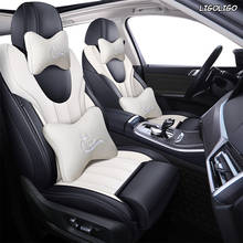 LIGOLIGO-Funda de cuero personalizada para asiento de coche, accesorio para Volkswagen Passat Beetle Tuareg Tiguan Phaeton VW R36 Eos MAGOTAN Scirocco 2024 - compra barato