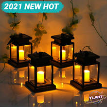 YLANT Solar Powered LED Outdoor twinkle Candle Lantern Outdoor Lamp Home Garden Decoration Light Warm Flame Flashing Tea Light 2024 - buy cheap