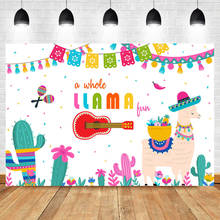 NeoBack Fiesta Llama день рождения фото фон весь Llama Забавный фон кактус Baby Shower Новорожденные аксессуары Принадлежности 2024 - купить недорого