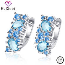 HuiSept Women Earrings 925 Silver Jewelry with Sapphire Gemstone Drop Earring for Wedding Engagement Party Accessories Wholesale 2024 - buy cheap