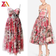 ZAlady-vestido Midi Floral para Mujer, elegante vestido de fiesta con tirantes finos de alta calidad 2024 - compra barato