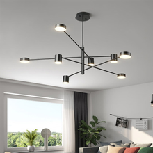 Candelabros de iluminación led moderno para techo alto, accesorios de iluminación para sala de estar, comedor y dormitorio, lámpara negra giratoria de montaje en superficie 2024 - compra barato