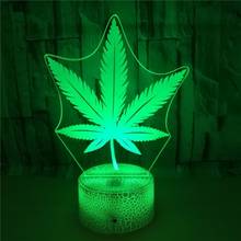 Leaves 3d Colorful Small Night Lamp Pattern Custom Night Light 16 Color Touch Remote Control LED Small Table Lamp 2024 - buy cheap