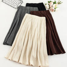 SINGRAIN Winter Women Knitted Skirt Elastic High Waist Knitwear Large Size Saias A-Line faldas mujer Korean Solid Midi Skirts 2024 - buy cheap