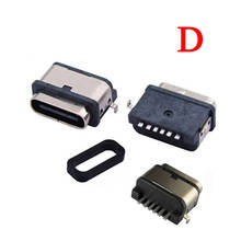 Conector hembra USB tipo c 3,1, 6P, 2 pines, SMD, resistente al agua, reparación de bricolaje, de carga rápida, 1 ud. 2024 - compra barato