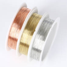Colorfast-Cable de cobre para pulsera y collar DIY Beading, joyería de alambre dorado, plateado o rosa, 0,2 a 1 mm, fabricación de manualidades 2024 - compra barato