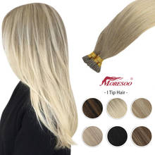 Moresoo Keratin Human Hair I tip Extension Machine Remy Brazilian Hair Natural Straight Pre-bonded Fusion 50G/50S Real Stick Tip 2024 - buy cheap