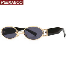 Peekaboo punk style retro oval sunglasses men metal uv400 gold round sun glasses for women 2021 vintage accessories male 2024 - buy cheap