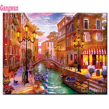 Full drill square round diamond painting mosaic Venice Water City landscape rhinestones diamond embroidery cross stitch decor 2024 - buy cheap