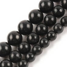 Natural Black Schungite Stones Loose Round Mineral Beads for Jewelry Making DIY Bracelets Handmade Accessories 15'' strand 2024 - buy cheap