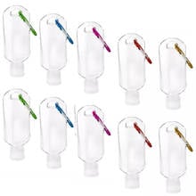 10Pcs Empty Refillable Bottle 50ml With Key Ring Hook Travel Transparent Plastic Perfume Bottle Alcohol Container Hand Sanitizer 2024 - buy cheap