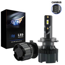 R9 64W Автомобильные светодиодные лампы для фар H1 H7 H11 9005 9006 H4 H13 9007 5202 9012 H3 фара нагрузочный резистор Canbus 6000K 2024 - купить недорого