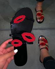 Ladies's Summer Slippers Female's Sexy Red Lips Slippers Women's Fashion Leisure Beach Flip-flops Home Bathroom Non Slip Sandals 2024 - buy cheap