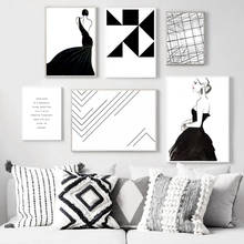 Abstract Geometric Lines Wall Art Canvas Painting Nordic Posters And Prints Black White Wall Pictures For Living Room Home Decor 2024 - buy cheap