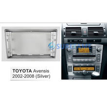 Painel de rádio automotivo de 9 polegadas, kit de instalação de console facial para toyota avensis 2002 a 2008 (prata), placa de 9 polegadas 2024 - compre barato