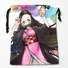 Bolsas personalizadas kimetsu no yaiba, sacolas de cordão à prova de poeira estampadas, sacolas para presente de aniversário para meninos e meninas, tamanho 18x22cm 2024 - compre barato