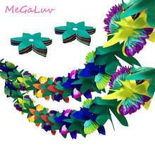 2set 3m Tissue Flower Leaves Luau Paper Garland Tropical Jungle Birthday Party Decorations Hawaiian Themed Party Supplies 2024 - buy cheap