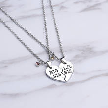 2PC / Set Big Sis Lil Sis BFF Best Sister Pendant Necklaces Heart Stitching Xmas Broken Heart Sister Necklace For Women 2024 - buy cheap