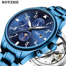 2020 Mens Automatic Mechanical Watches Luxury Brand Casual Stainless Steel Moon Phase Sports Business Watch Relogio Masculino 2022 - buy cheap