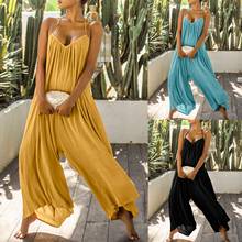Sexy Jumpsuits and Rompers for Women 2021 Casual Solid Romper Long Playsuit Button Loose Overalls Backless Jumpsuit Combinaison 2024 - buy cheap