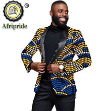 2020 Men`s Blazer African Print Jacket Coats One Button Slim Fit Floral Formal Outwear Ankara Dress Suit AFRIPRIDE S1914003 2024 - buy cheap