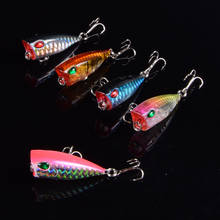 Iscas para pesca topwater de 5 cores, isca pequena para pesca, óculos 3d, 4cm e 3g, disponível em 5 cores 2024 - compre barato