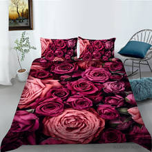 New 3D Purple Flowers Printing Duvet Cover Set  Bedding Set  Cover Sets for Beds Home Decor Queen King Sizes 2/3pcs 2024 - buy cheap