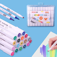 Набор двусторонних маркеров на водной основе, мелки для рисования для студентов, разные цвета, моющиеся маркеры для рисования 2024 - купить недорого