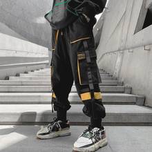 Black Ribbons Techwear Hip Hop Cargo Pencil Pants Men Streetwear Joggers Sweatpants Casual Harem Trousers Harajuku Male Clothing 2024 - buy cheap