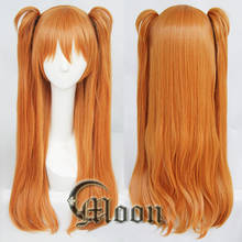 EVA Asuka Langley Soryu Long Orange Heat Resistant Synthetic Hair Cosplay Costume Wig + 2 Removable Chip Ponytails + Wig CAp 2024 - buy cheap